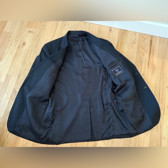 Brooks Brothers USA made Madison 100% Wool Blazer Sport Coat Navy Size 42R / 36W - Picture 6 of 12
